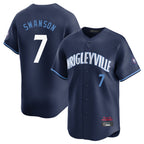 Johmsee C.Cubs #7 Dansby Swanson Player Navy City Connect Limited Home Stitched Jerseys