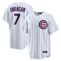 Johmsee C.Cubs #7 Dansby Swanson Player White Game Home Stitched Jerseys