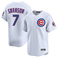 Johmsee C.Cubs #7 Dansby Swanson Player White Limited Home Game Stitched Jerseys