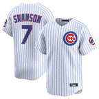 Johmsee C.Cubs #7 Dansby Swanson Player White Limited Home Game Stitched Jerseys
