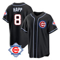 Johmsee C.Cubs #8 Ian Happ Player Black Fashion Out 150th Anniversary Game Stitched Jerseys