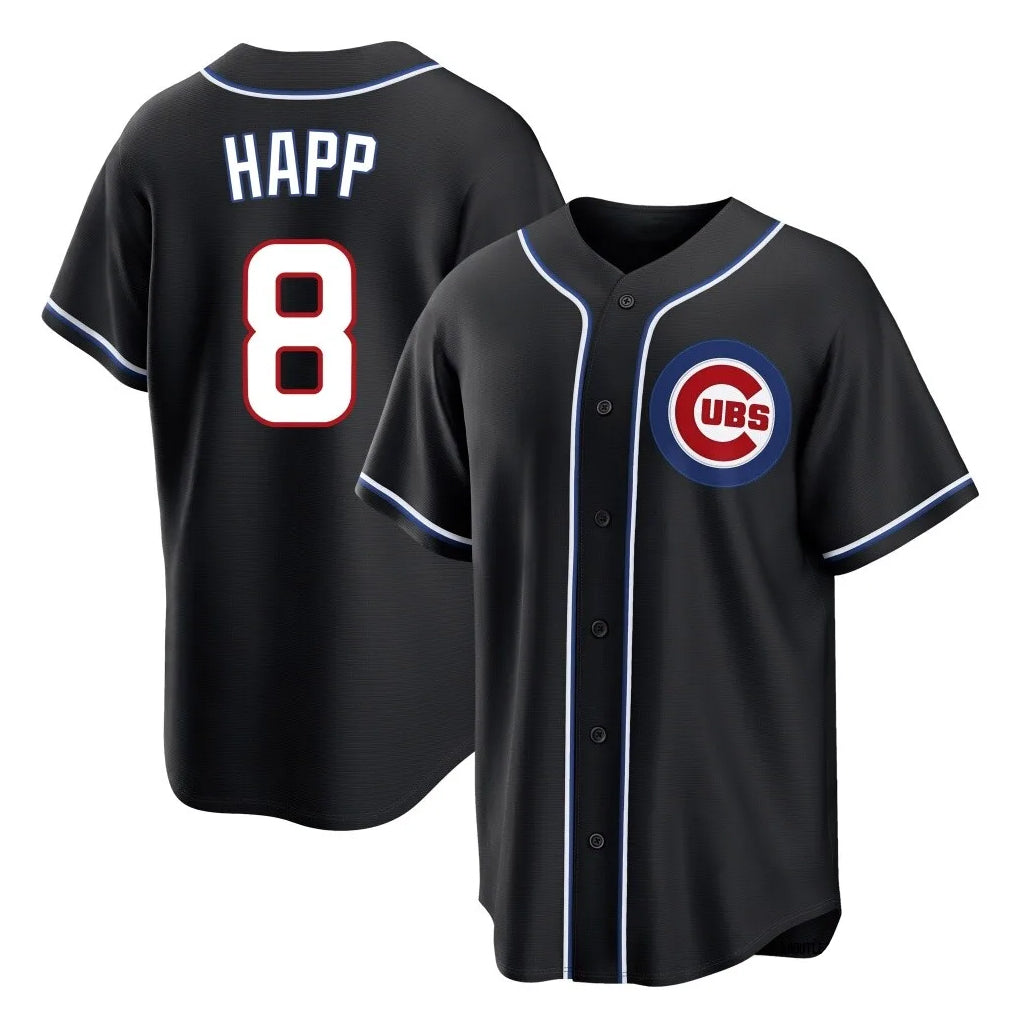 Johmsee C.Cubs #8 Ian Happ Player Black Fashion Out Game Stitched Jerseys