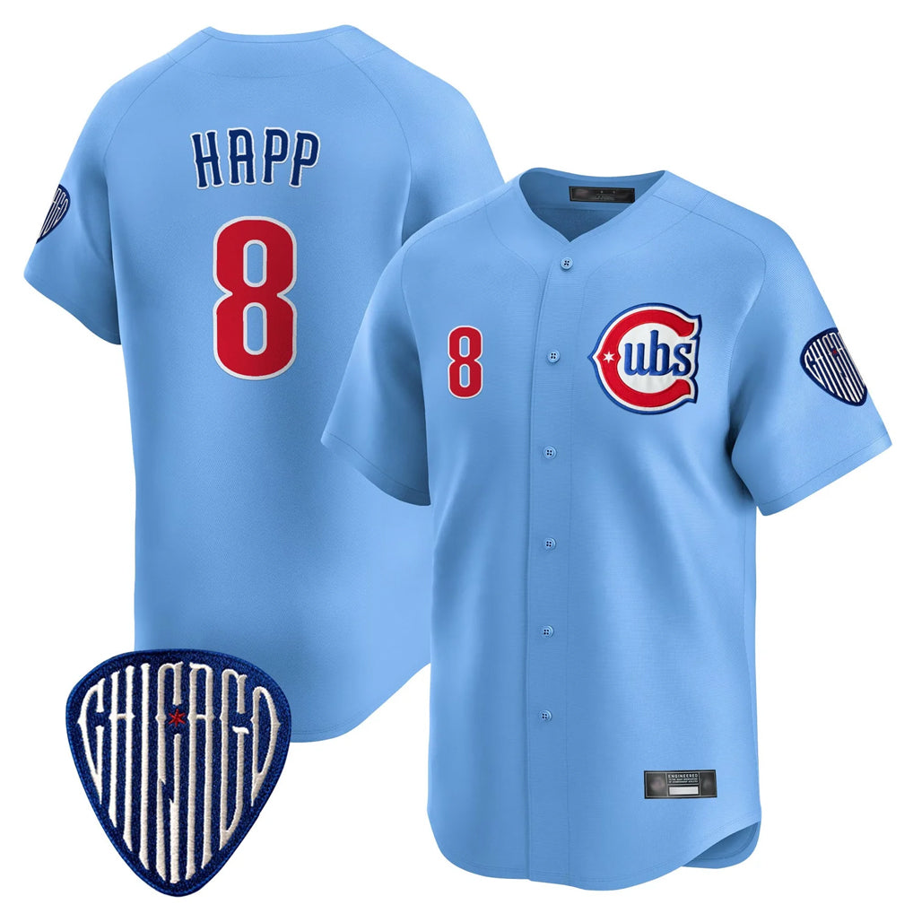 Johmsee C.Cubs #8 Ian Happ Player Blue Vapor Premier Limited Home Stitched Jerseys