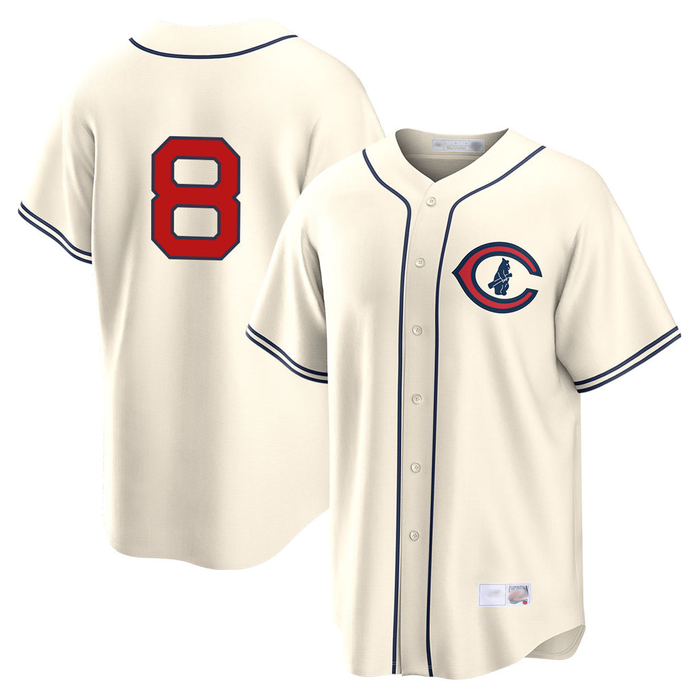 Johmsee C.Cubs #8 Ian Happ Player Cream Field of Dreams Home Game Stitched Jerseys