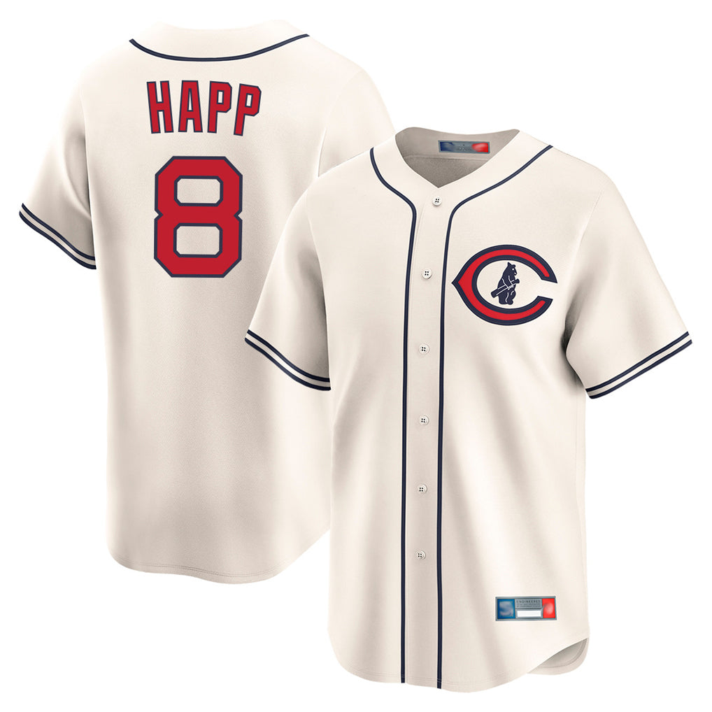 Johmsee C.Cubs #8 Ian Happ Player Cream Field of Dreams Limited Home Game Stitched Jerseys