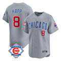 Johmsee C.Cubs #8 Ian Happ Player Gray Road 150th Anniversary Limited Home Stitched Jerseys