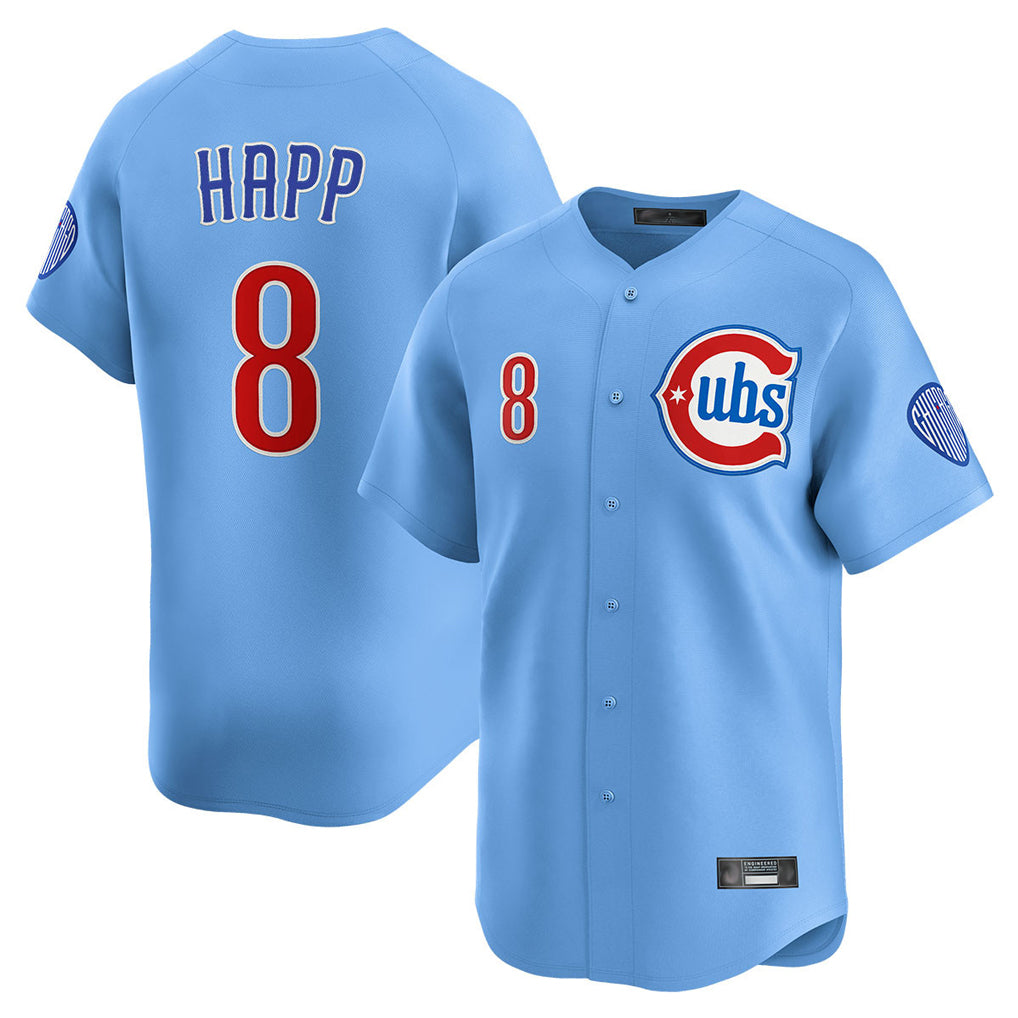 Johmsee C.Cubs #8 Ian Happ Player Light Blue Limited Home Stitched Jerseys