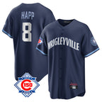 Johmsee C.Cubs #8 Ian Happ Player Navy 150th Anniversary City Connect Home Game Stitched Jerseys