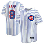 Johmsee C.Cubs #8 Ian Happ Player White Game Home Stitched Jerseys