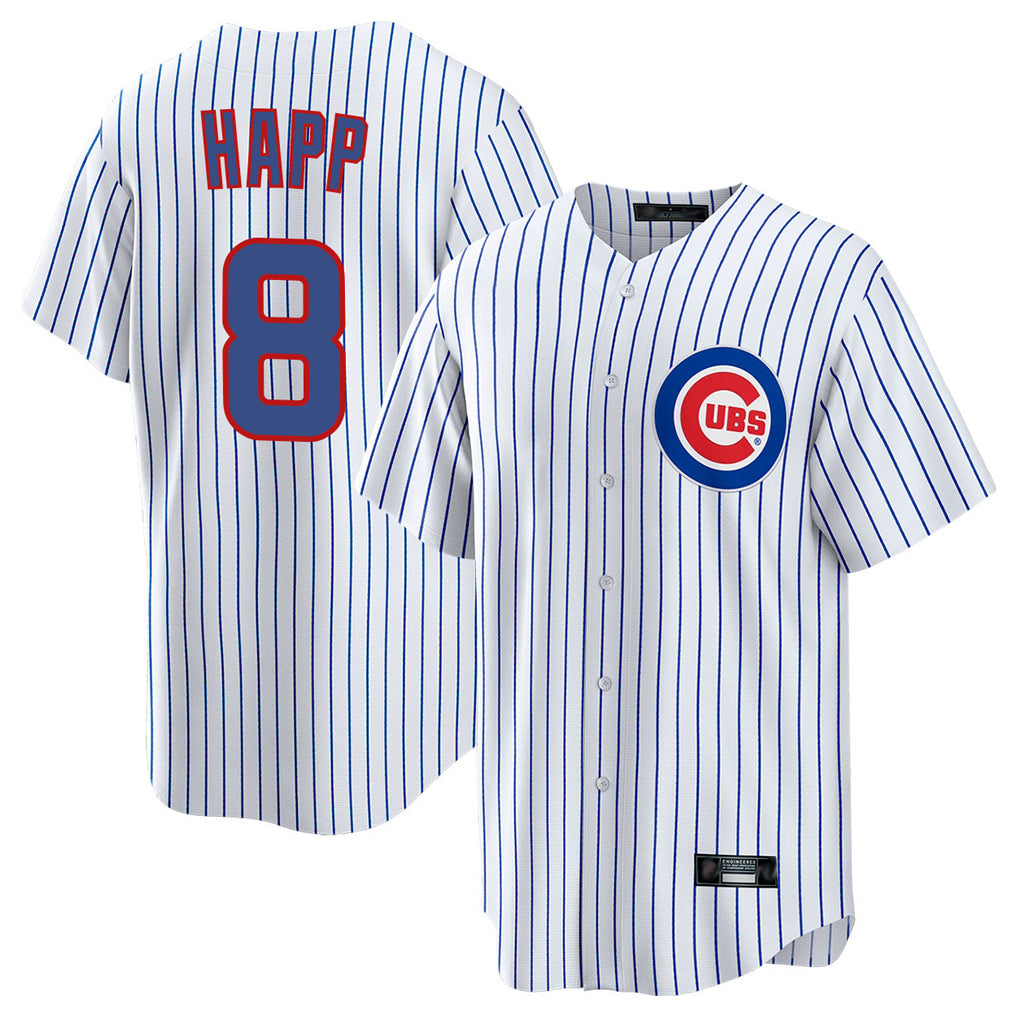 Johmsee C.Cubs #8 Ian Happ Player White Game Home Stitched Jerseys