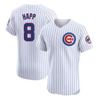 Johmsee C.Cubs #8 Ian Happ Player White Limited Elite Home Game Stitched Jerseys