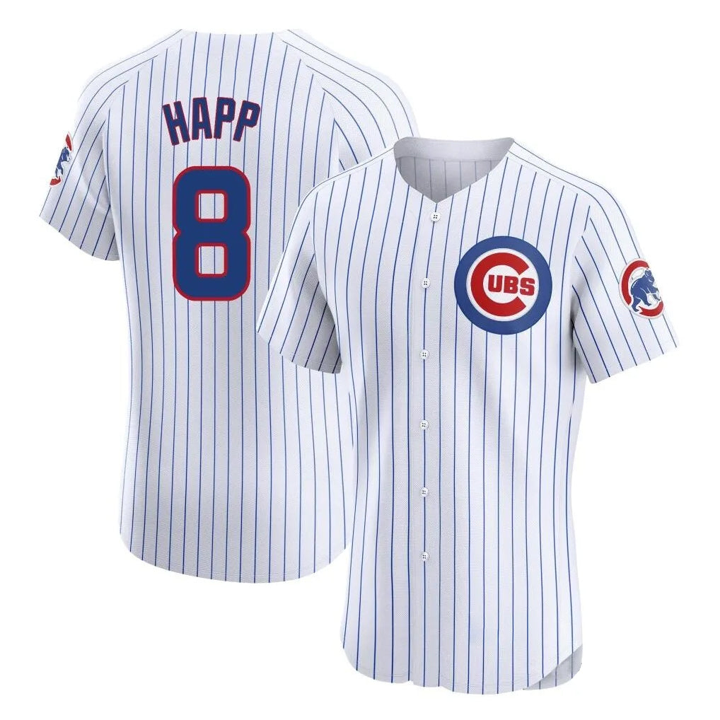 Johmsee C.Cubs #8 Ian Happ Player White Limited Elite Home Game Stitched Jerseys