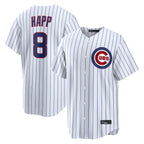 Johmsee C.Cubs #8 Ian Happ Player White Limited Home Game Stitched Jerseys