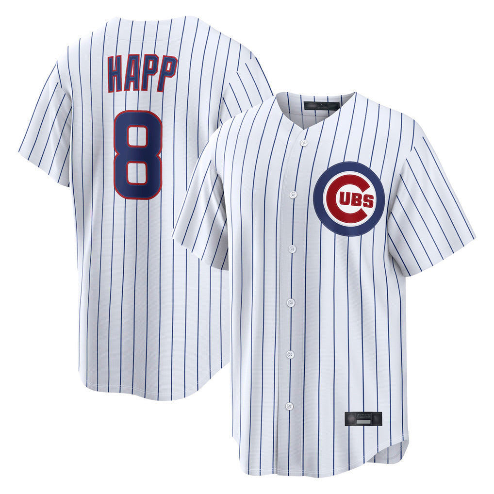 Johmsee C.Cubs #8 Ian Happ Player White Limited Home Game Stitched Jerseys