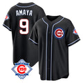 Johmsee C.Cubs #9 Miguel Amaya Player Black Fashion Out 150th Anniversary Game Stitched Jerseys