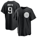 Johmsee C.Cubs #9 Miguel Amaya Player Black Game Stitched Jerseys