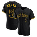 Johmsee C.Cubs #9 Miguel Amaya Player Black Snake Skin City Limited Elite Home Game Stitched Jerseys