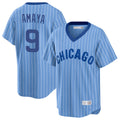 Johmsee C.Cubs #9 Miguel Amaya Player Blue T-shirt Cooperstown Collection Limited Stitched Jerseys