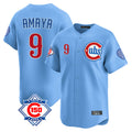 Johmsee C.Cubs #9 Miguel Amaya Player Light Blue 150th Anniversary Limited Home Stitched Jerseys