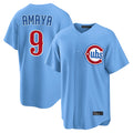 Johmsee C.Cubs #9 Miguel Amaya Player Light Blue Home Game Stitched Jerseys