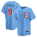 Johmsee C.Cubs #9 Miguel Amaya Player Light Blue Home Game Stitched Jerseys