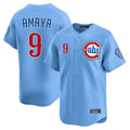 Johmsee C.Cubs #9 Miguel Amaya Player Light Blue Limited Home Stitched Jerseys