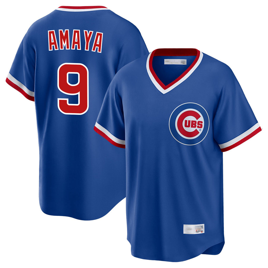 Johmsee C.Cubs #9 Miguel Amaya Player Royal T-shirt Cooperstown Collection Limited Stitched Jerseys