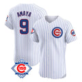 Johmsee C.Cubs #9 Miguel Amaya Player White 150th Anniversary Limited Elite Home Game Stitched Jerseys