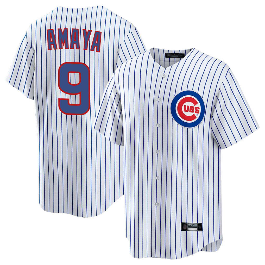Johmsee C.Cubs #9 Miguel Amaya Player White Game Home Stitched Jerseys
