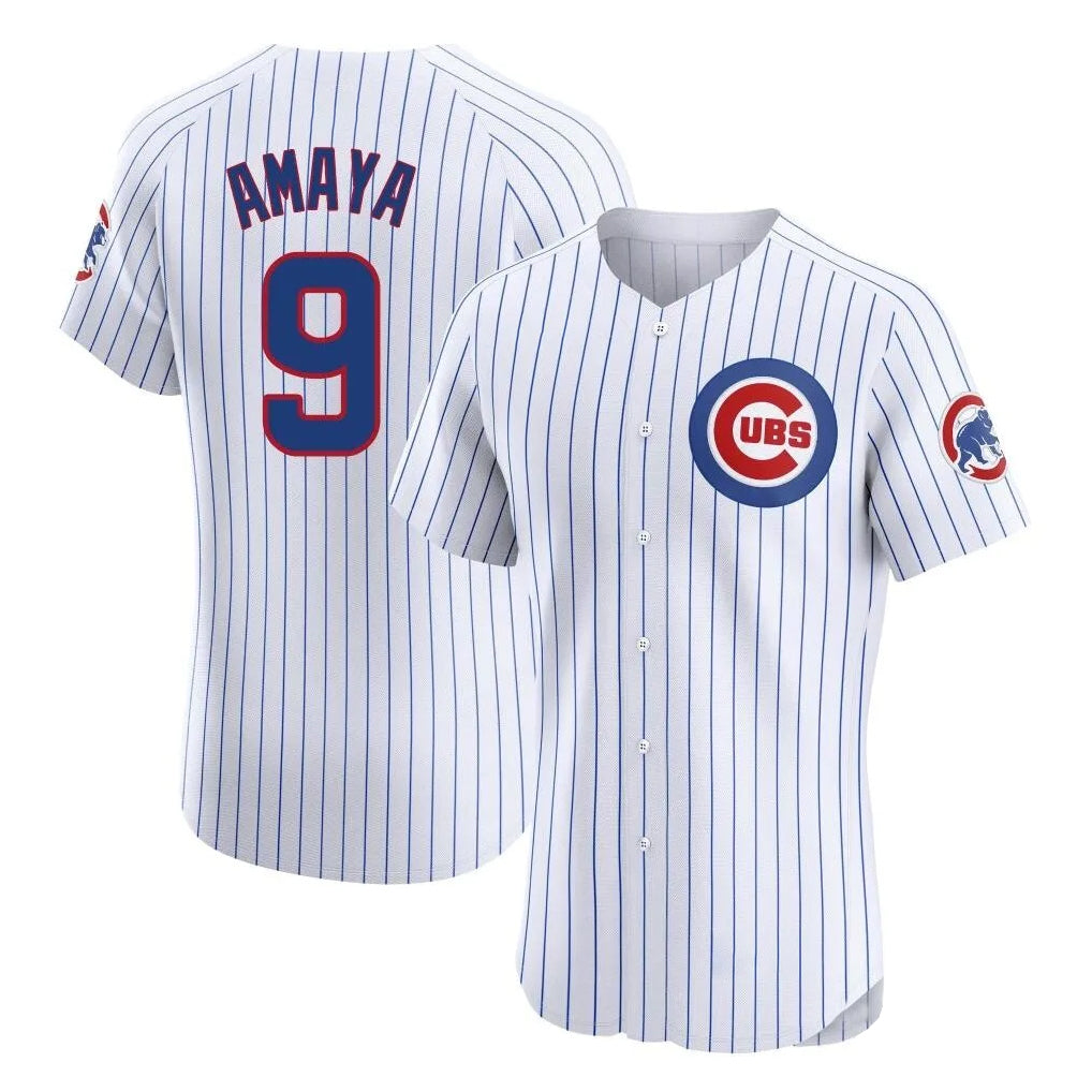 Johmsee C.Cubs #9 Miguel Amaya Player White Limited Elite Home Game Stitched Jerseys