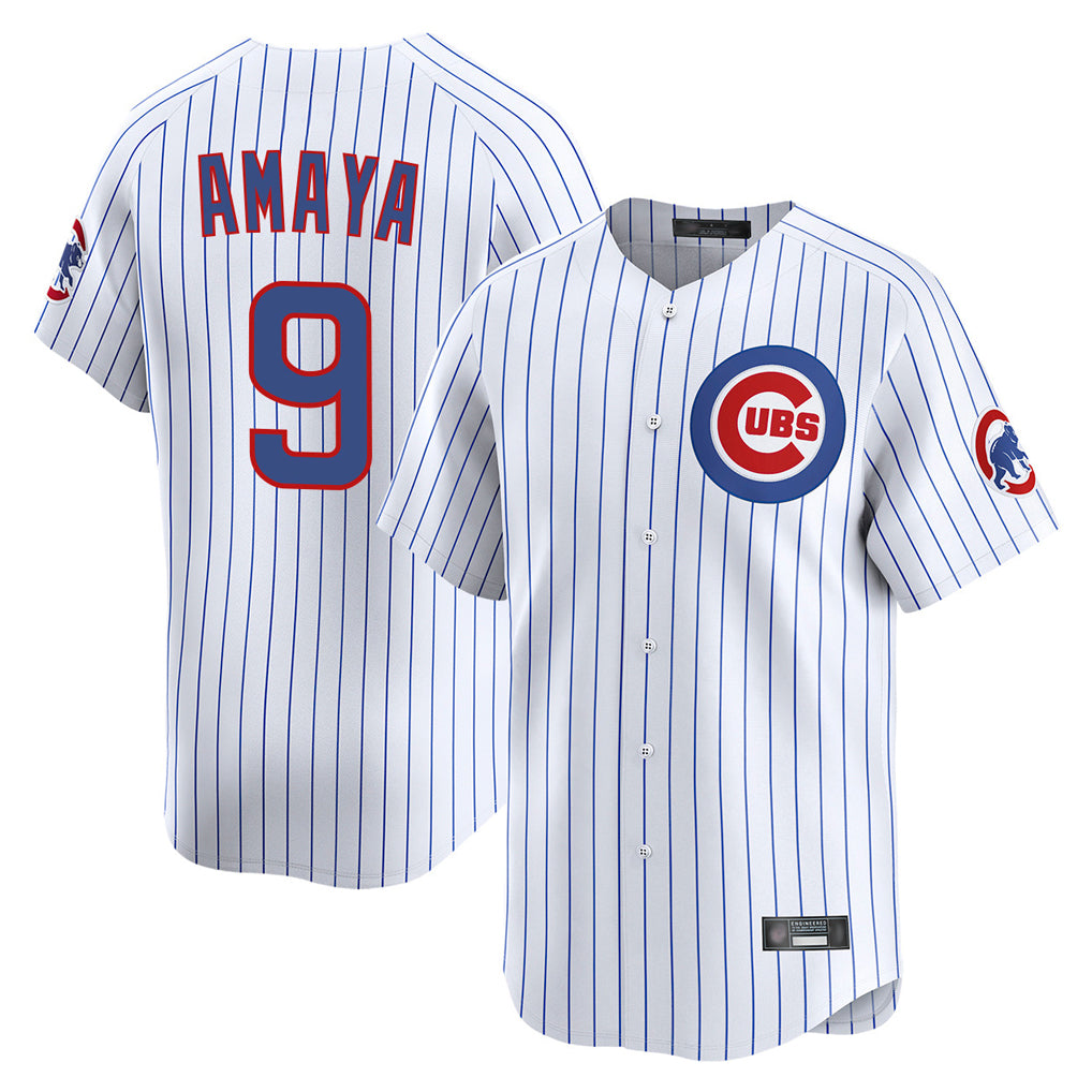 Johmsee C.Cubs #9 Miguel Amaya Player White Limited Home Game Stitched Jerseys