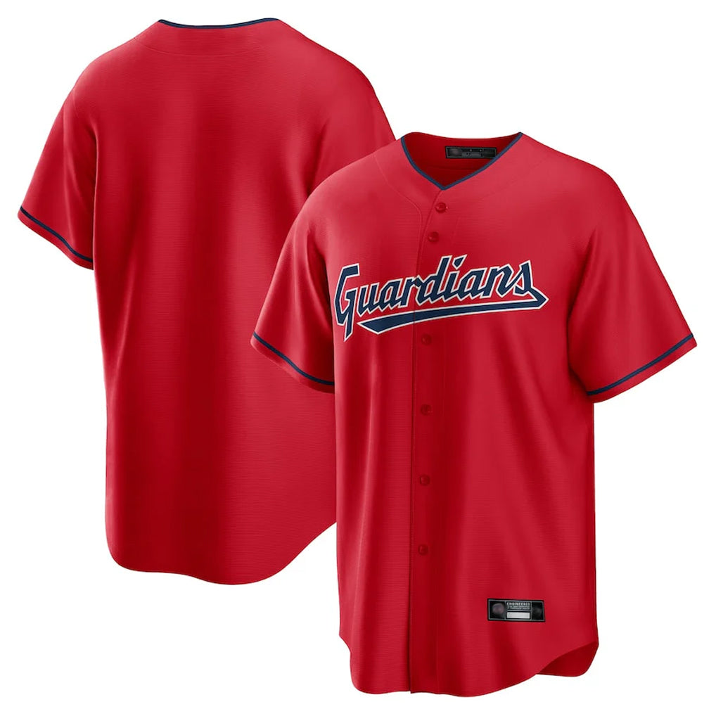 Johmsee C.Guardians Red Home Game Blank Player Stitched Jerseys