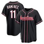 Johmsee C.Guardians #11 Jose Ramirez Player Black Fashion Out Home Game Stitched Jerseys