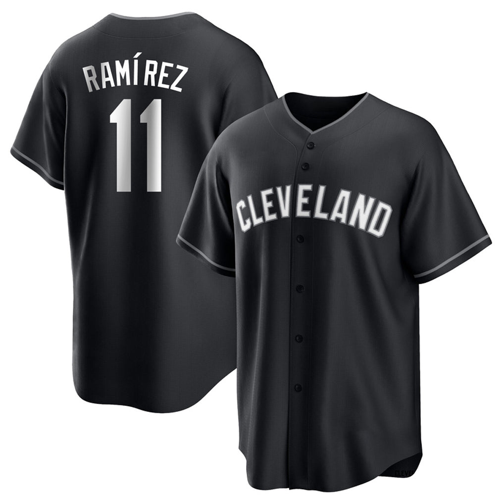 Johmsee C.Guardians #11 Jose Ramirez Player Black Home Game Stitched Jerseys