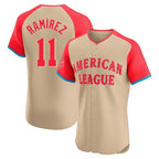 Johmsee C.Guardians #11 Jose Ramirez Player Cream American League All-Star Limited Elite Home Stitched Jerseys