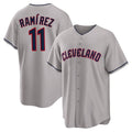 Johmsee C.Guardians #11 Jose Ramirez Player Gray Game Home Stitched Jerseys