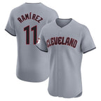 Johmsee C.Guardians #11 Jose Ramirez Player Gray Road Limited Elite Home Stitched Jerseys