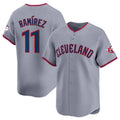 Johmsee C.Guardians #11 Jose Ramirez Player Gray Road Limited Home Game Stitched Jerseys