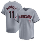 Johmsee C.Guardians #11 Jose Ramirez Player Gray Road Limited Home Stitched Jerseys