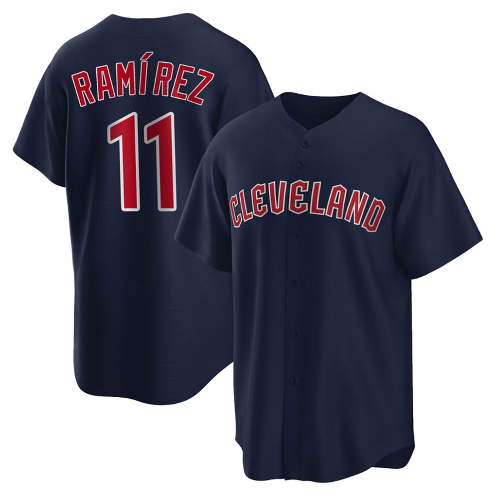 Johmsee C.Guardians #11 Jose Ramirez Player Navy Game Home Stitched Jerseys