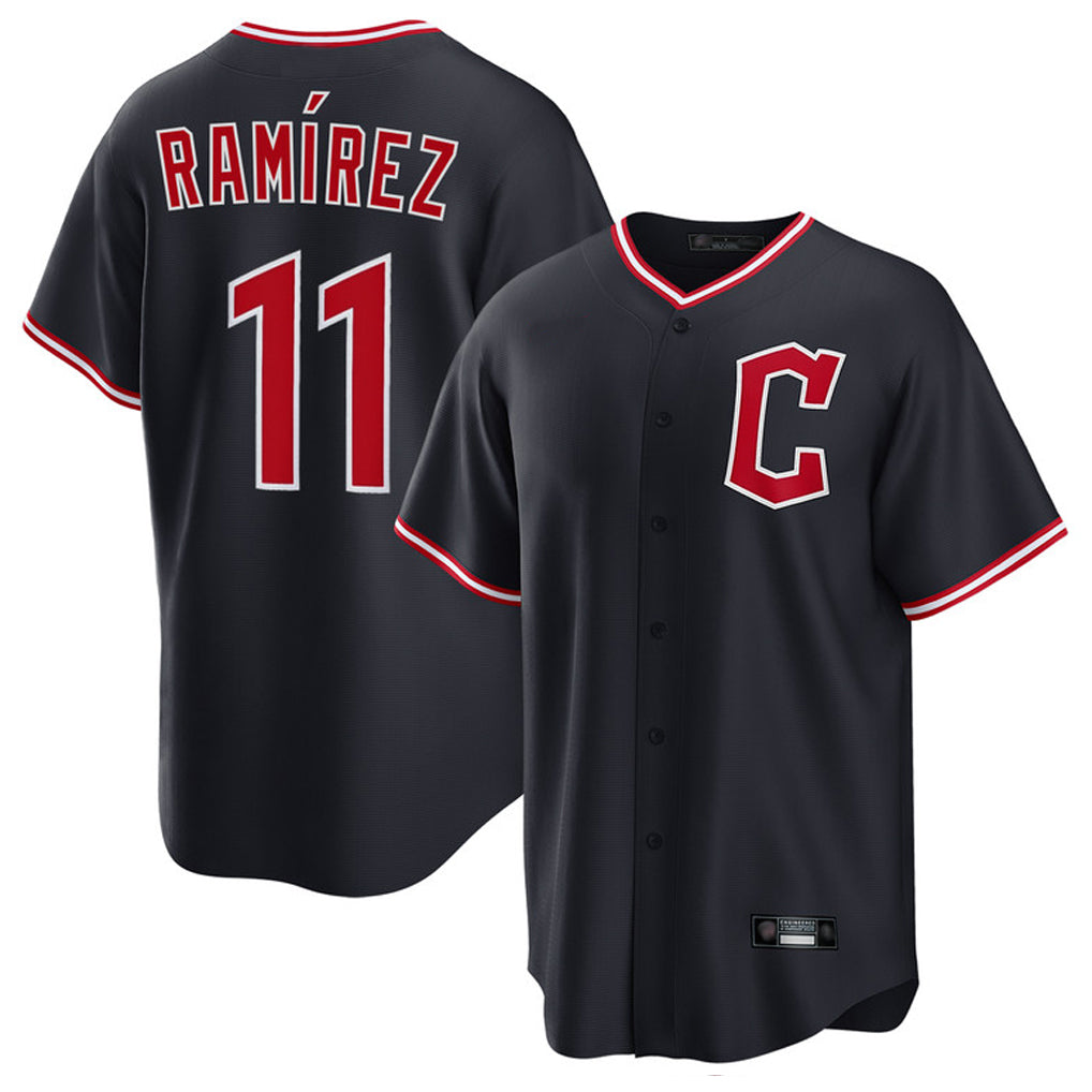 Johmsee C.Guardians #11 Jose Ramirez Player Navy Home Game Stitched Jerseys