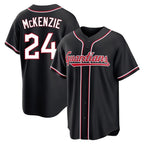 Johmsee C.Guardians #24 Triston McKenzie Player Black Fashion Out Home Game Stitched Jerseys
