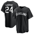 Johmsee C.Guardians #24 Triston McKenzie Player Black Home Game Stitched Jerseys