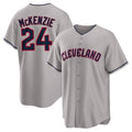 Johmsee C.Guardians #24 Triston McKenzie Player Gray Game Home Stitched Jerseys