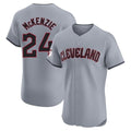 Johmsee C.Guardians #24 Triston McKenzie Player Gray Road Limited Elite Home Stitched Jerseys