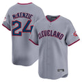 Johmsee C.Guardians #24 Triston McKenzie Player Gray Road Limited Home Game Stitched Jerseys