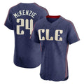 Johmsee C.Guardians #24 Triston McKenzie Player Navy City Connect Limited Elite Home Stitched Jerseys