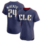 Johmsee C.Guardians #24 Triston McKenzie Player Navy City Connect Limited Elite Home Stitched Jerseys