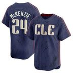 Johmsee C.Guardians #24 Triston McKenzie Player Navy City Connect Limited Home Stitched Jerseys