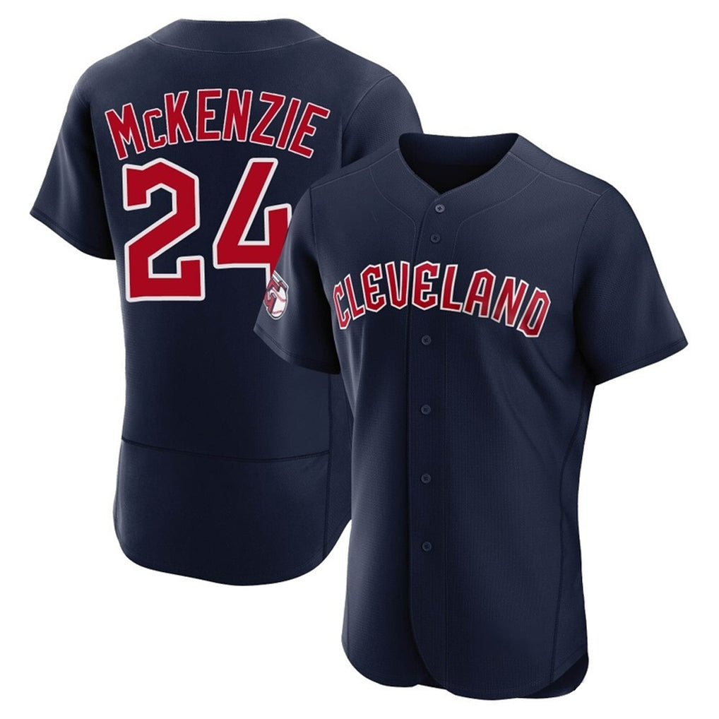 Johmsee C.Guardians #24 Triston McKenzie Player Navy Limited Elite Home Stitched Jerseys